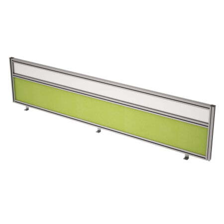 9БТС.0418.8 Барьер из ткани и стекла в алюминиевом профиле, фронтальный (1800x29x400) (Kiwi/стекло матовое)
