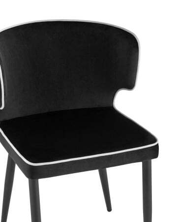 Стул Матео с кантом велюр черный (Стул Матео черный)