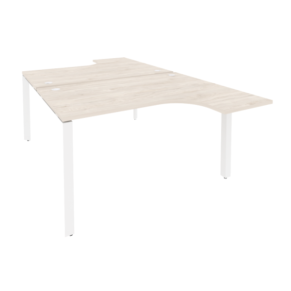 Рабочая станция на П-образном м/к Onix O.MP-D.SA-3 1380x2395x750 (Денвер Светлый/Белый Металл)