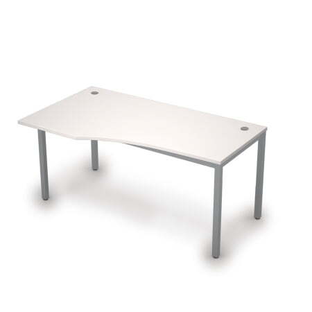 6М.020 Стол криволинейн.лев. (1600x900x750) (Белый/Алюминий матовый)