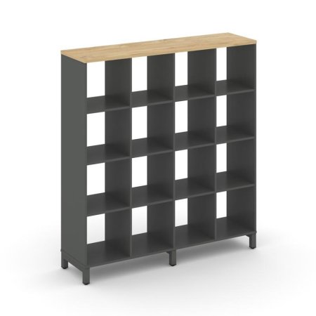 Каркас стеллажа 4 яруса SN.KS-440 (1488х400х1615) (Антрацит/Тиквуд Светлый/Металл Антрацит)