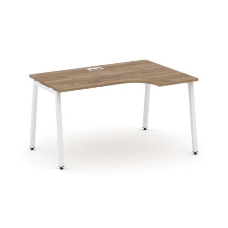Стол рабочий эргономичный SN-4A.SPA-001(R) (1380х600/980х750) (Дуб Табак/Металл Белый)