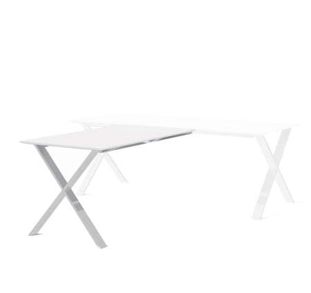 Брифинг-приставка 107 301 1400х800х750 (Белый/Хром металл)