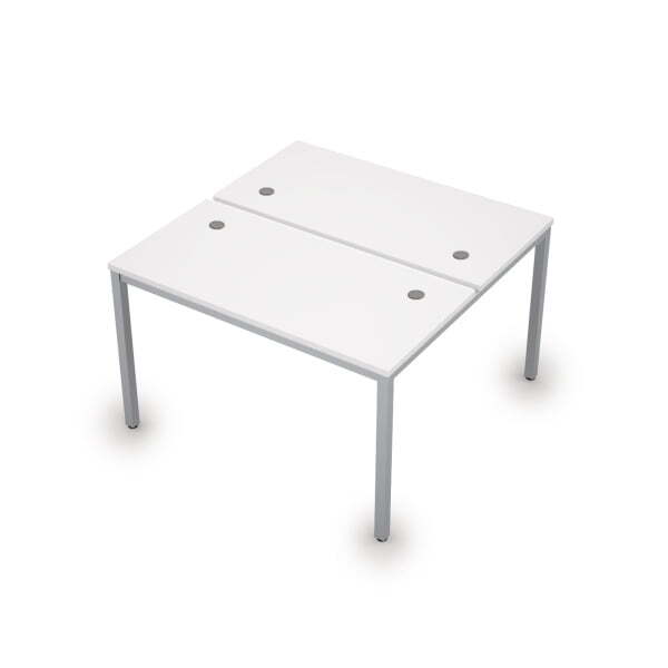 6МБ.268 Бенч-система на два рабочих места (1200x1235x750) (Белый/Алюминий матовый)