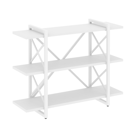 Стеллаж на регулируемых опорах-3 полки VR.L-MST.O-3.8V 1200x400x910 (Белый Бриллиант/Белый металл)
