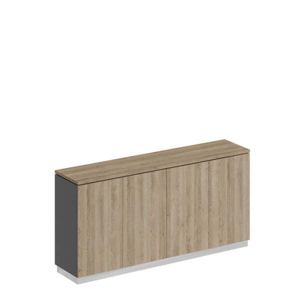 Шкаф для документов закрытый низкий City СИ 323 1800x400x881 (Дуб гладстоун светлый / Антрацит премиум / Дуб гладстоун светлый)