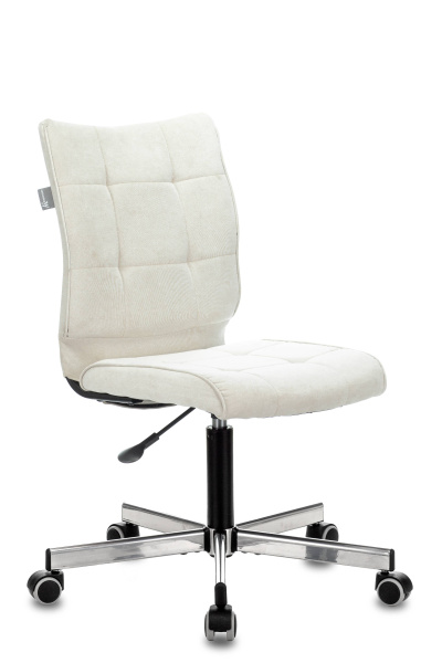 Кресло Бюрократ CH-330M/VELV20 без подлокотников молочный Velvet 20 крестовина металл (Компьютерное кресло CH-330M молочный)