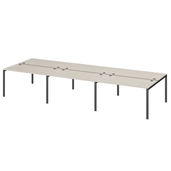 Бенч двойной на 6 рабочих мест Арго-М АМБ-004.60-6 4800x1236x760 (Ясень Шимо)