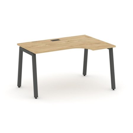 Стол рабочий эргономичный SN-5A.SPA-001(R) (1380х600/980х750) (Тиквуд Светлый/Металл Антрацит)