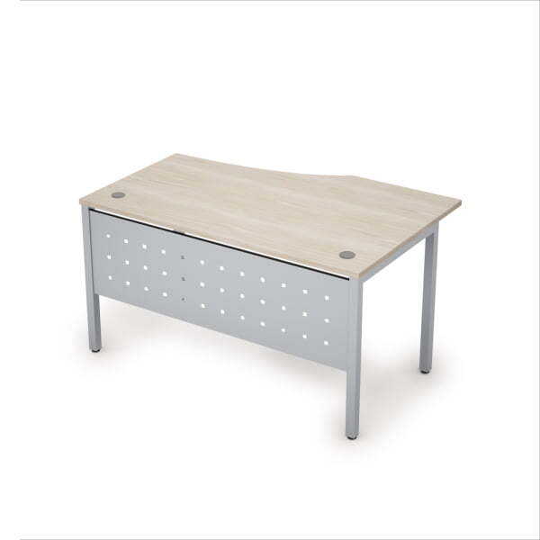 6МК.022 Стол криволинейн.лев. (1400x900x750) (Шамони светлый/Алюминий матовый)