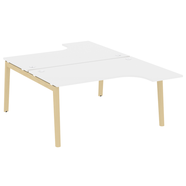 Рабочая станция на деревянных опорах Onix Wood OW.D.SA-4 1580x2395x750 (Белый Бриллиант/Дуб Светлый)