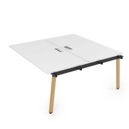 10БДС.268 Стол системы Бенч, сдвоенный, на 2 рабочих места - средний (1200x1235x750) (Белый премиумIron Wood)