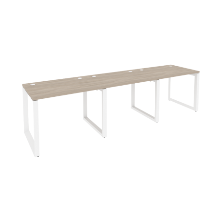 Рабочая станция на О-образном м/к Onix O.MO-RS-3.1.7 2940x720x750 (Дуб Аттик/Белый Металл)