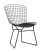 Стул обеденный Bertoia черный с черной подушкой (Стул кухонный Bertoia черный)