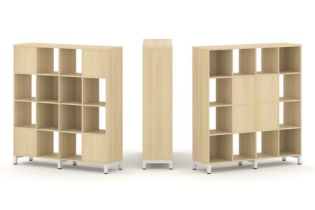 Набор стеллажа 2-х сторонний, 4 яруса SN.NSD-441 (1488х400х1615) (Акация Лорка/Металл Белый)