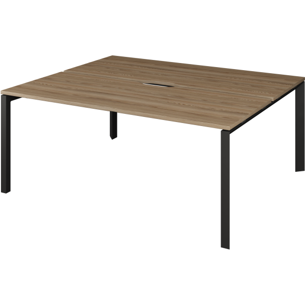 Бенч двойной на 2 рабочих места на металлокаркасе Аргентум-МП НТМП.П.Б2-180 1800x1496x750 (Дуб сафари/Антрацит)