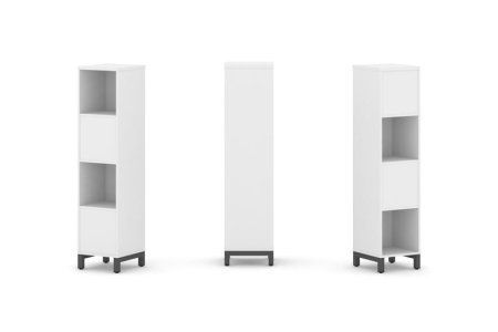 Набор стеллажа 2-х сторонний, 4 яруса SN.NSD-411 (387х400х1615) (Белый/Металл Антрацит)