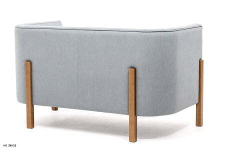 TORDINO Диван 2-местный высокий (СЕРО-ГОЛУБ/ОРЕХ)
