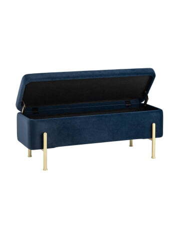 Банкетка Болейн с ящиком велюр синий (Банкетка Болейн синий)