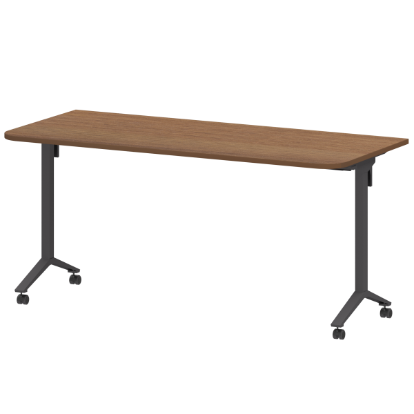 Стол мобильный складной радиусный Моби МБ22-160.70Р 1600x700x750 (Орех/Антрацит)