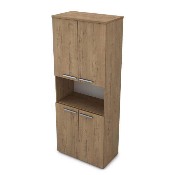 9Ш.005.6 Шкаф высокий с нишей (800x450x2045) (Teakwood)