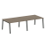 Стол для переговоров (2 столешницы) на А-образном м/к Metal System Style БА.ПРГ-2.3 2800x1235x750 (Дуб наварра/Серый металл)