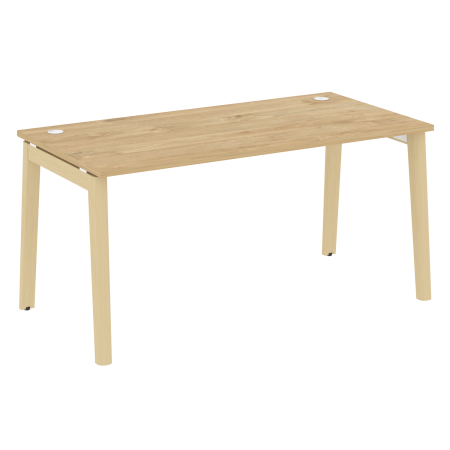Стол рабочий на деревянных опорах Onix Wood OW.SP-4.8 1580x800x750 (Тиквуд Светлый/Дуб Светлый)