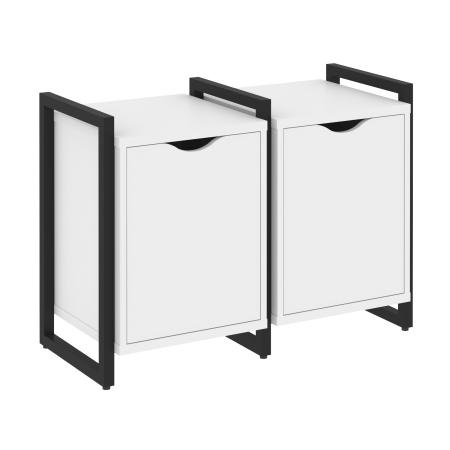 Тумба на регулируемых опорах наборная VR.L-TN-2.O 970x460x719 (Белый Бриллиант/Черный металл)
