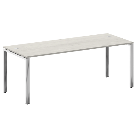 Стол рабочий руководителя на П-обр. м/к БП.СРР-6.8 2000x800x750 (Дуб Наварра/Нерж. Сталь)