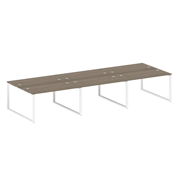 Рабочая станция Metal System Style БО.СМ-6.3 4200x1475x750 (Вяз/Белый металл)