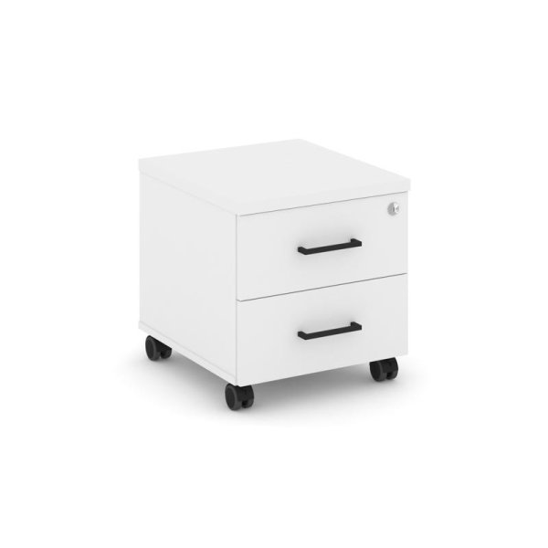 Тумба мобильная 2 ящика стандартные колеса SN.TM-001 (416х460х437) (Белый)