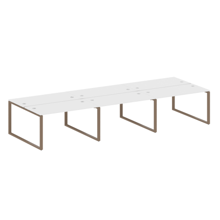 Рабочая станция Metal System Style БО.СМ-6.3 4200x1475x750 (Белый/Мокко металл)