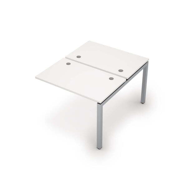 6МБК.5267 Бенч-система на 2 рабочих места, конечный модуль (1000x1235x750) (Белый/Алюминий матовый)