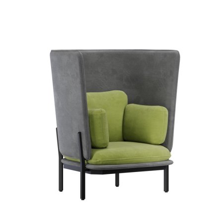 Диван одноместный с высокой спинкой STA-01 (Teddy 316/Teddy 35/Металл Черный)