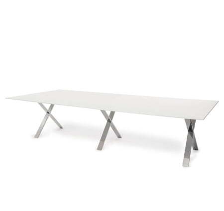 Стол для переговоров модульный 3200х1200х750 (Белый/Хром металл)
