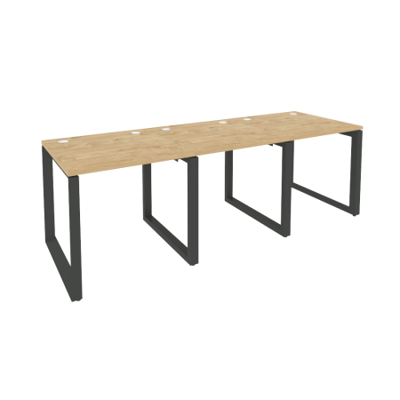 Рабочая станция на О-образном м/к Onix O.MO-RS-3.0.8 2340x800x750 (Тиквуд Светлый/Черный металл)