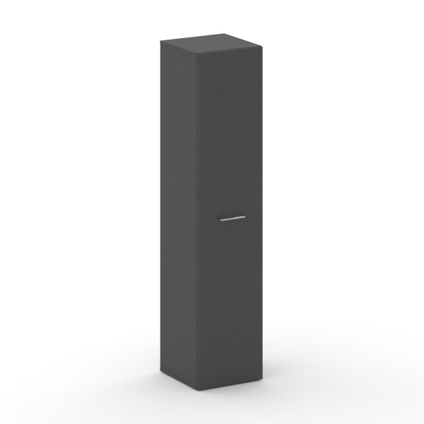 Шкаф узкий высокий универсальный Cross CRU.SU-102 (450x460x2000) (Базальт UM-Черный UM)