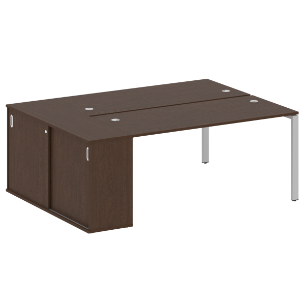 Рабочая станция с опорным шкафом-купе Metal System Style БП.РС-СШК-1.4 2010x1475x750 (Венге Цаво/Серый металл)