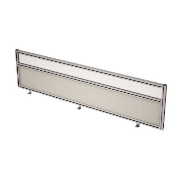 9БТС.0417.8 Барьер из ткани и стекла в алюминиевом профиле, фронтальный (1600x29x400) (Latte/стекло матовое)