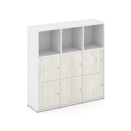 Стеллаж Locker Plus LK.K-003 1188x350x1203 (Белый | Дуб Наварра)