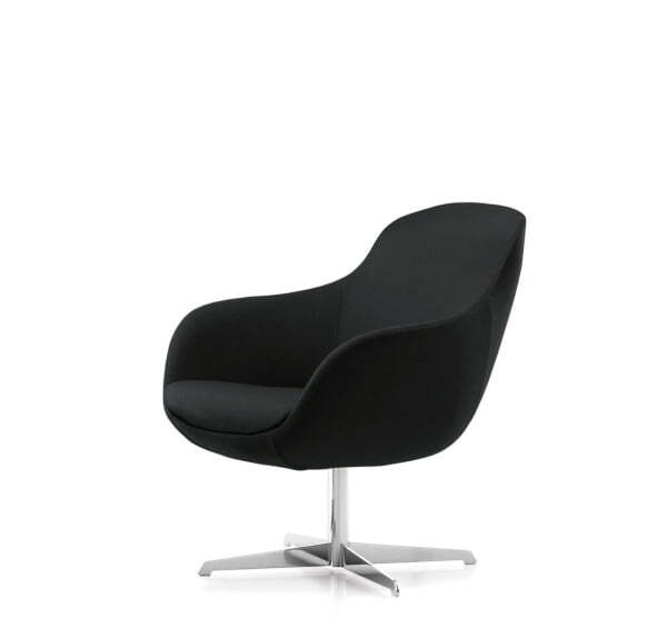 NOBLE Metal Кресло для посетителей кожа (Черный)