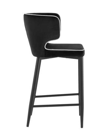 Стул полубарный Матео с кантом велюр черный (Стул полубарный Матео черный)