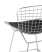 Стул полубарный с низкой спинкой Bertoia хромированный с черной подушкой (Стул полубарный Bertoia серебристый)