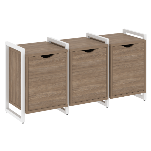Тумба на регулируемых опорах наборная VR.L-TN-5.O 1440x460x719 (Дуб Аризона/Белый металл)