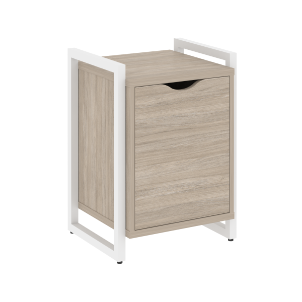 Тумба на регулируемых опорах с распашным фасадом VR.L-T2.O 500x460x719 (Дуб Аттик/Белый металл)