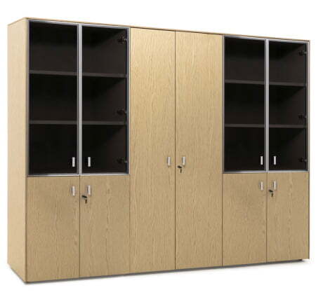 EXE Шкаф комбинированный с гардеробом (Дуб Светлый/Хром)