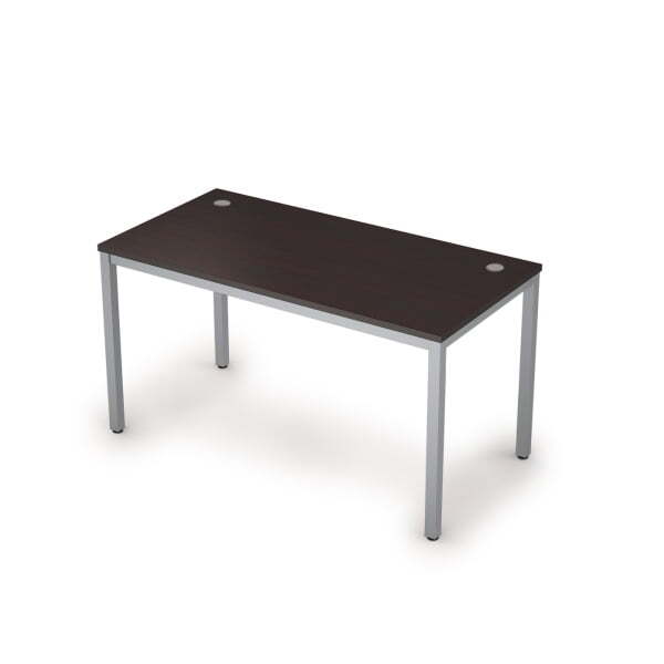 6М.009 Стол рабочий (1400x700x750) (Венге/Алюминий матовый)