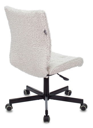 Кресло СН-330М молочный экомех крестов. металл черный (Молочный)