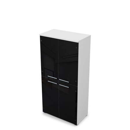 9Ш.004.13 Шкаф со стеклом (800x450x1645) (Белый премиум)