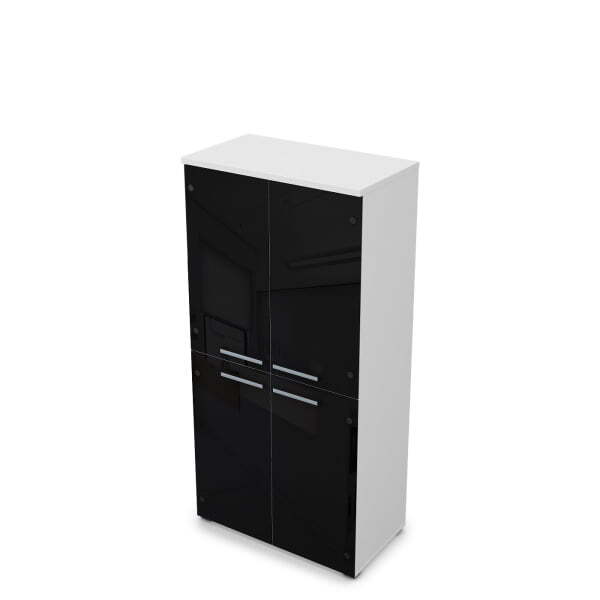 9Ш.004.13 Шкаф со стеклом (800x450x1645) (Белый премиум)